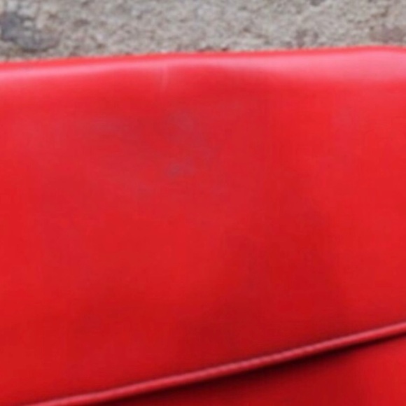 VTG 70s 80s Red Leather Convertible Clutch Shoulder Bag • Mirror • Deco Revival - Picture 16 of 16